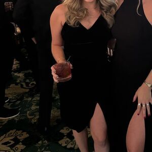 Express velvet midi dress with slit